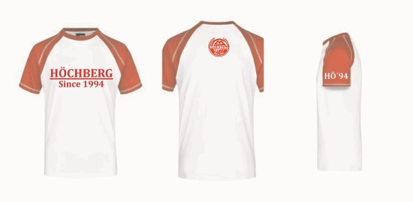 Höchberg 94 T-shirt, weiß-rot, inkl. Druck